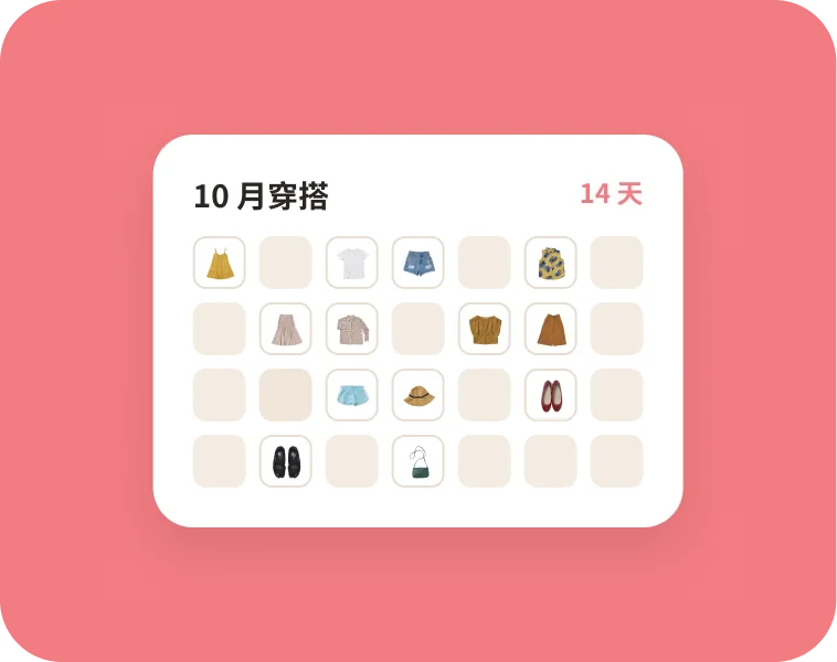 使用紀錄：長腳衣櫥 App 穿搭紀錄畫面